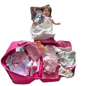 Aori Reborn Baby Doll Set Accessories Clothes Bottles Carrier Bed Pillow Lot Toy